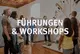 Verschiedene Menschen in einem Ausstellungsraum vor einem Objekt